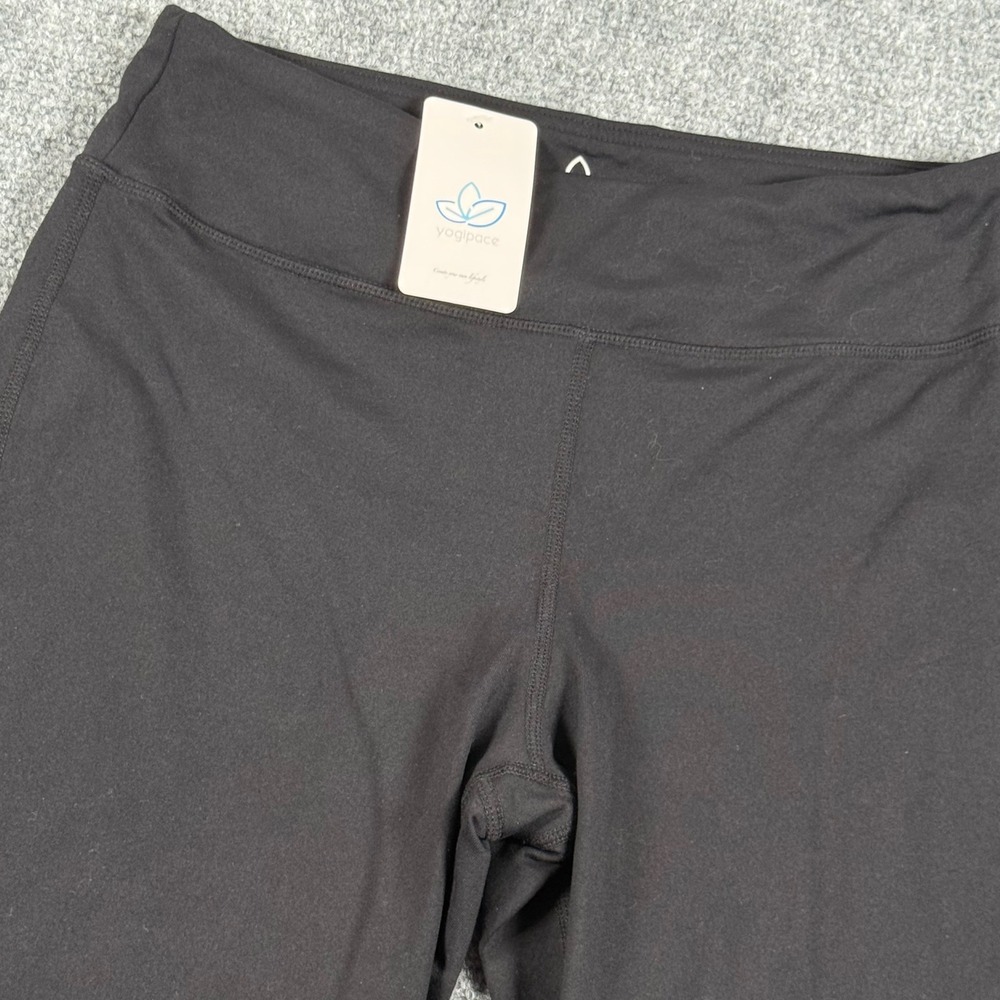 Yogipace Yoga Pants Capri Bootcut High Waist Tummy Control Workout Black M NWT